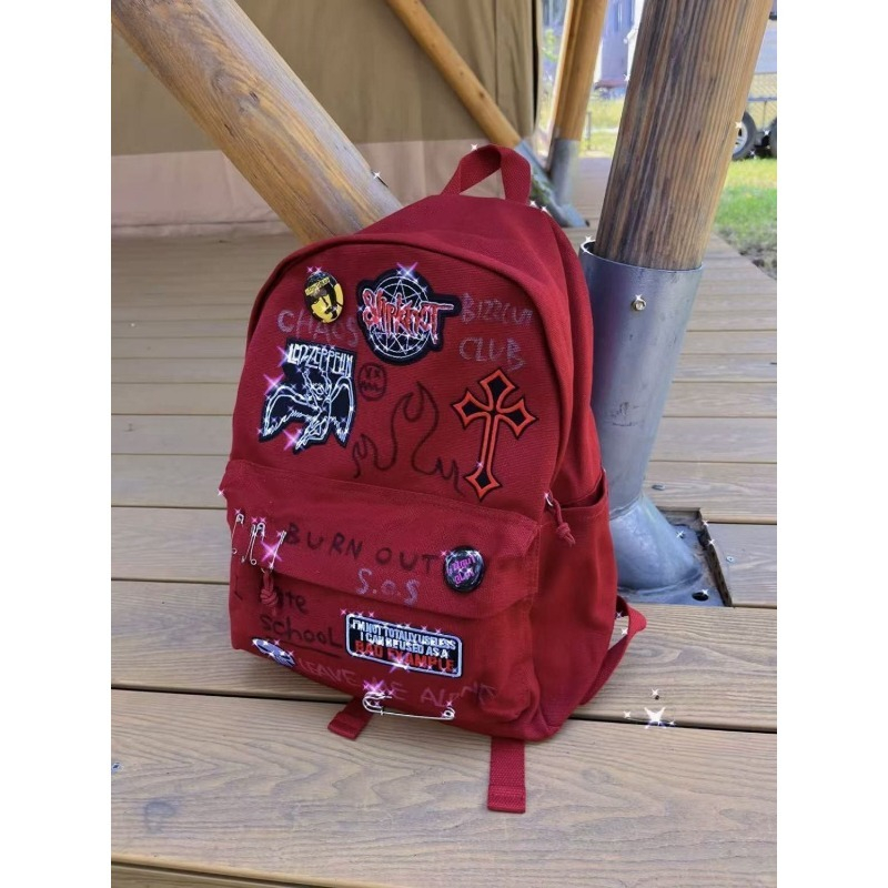 Canvas Backpack Casual - Gothic Rock Backpack For Men And
